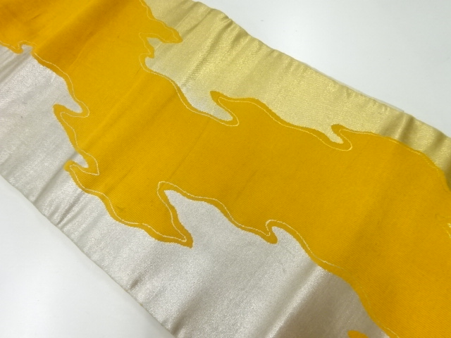 JAPANESE KIMONO / ANTIQUE NAGOYA OBI / SILK / WOVEN ABSTRACT PATTERN